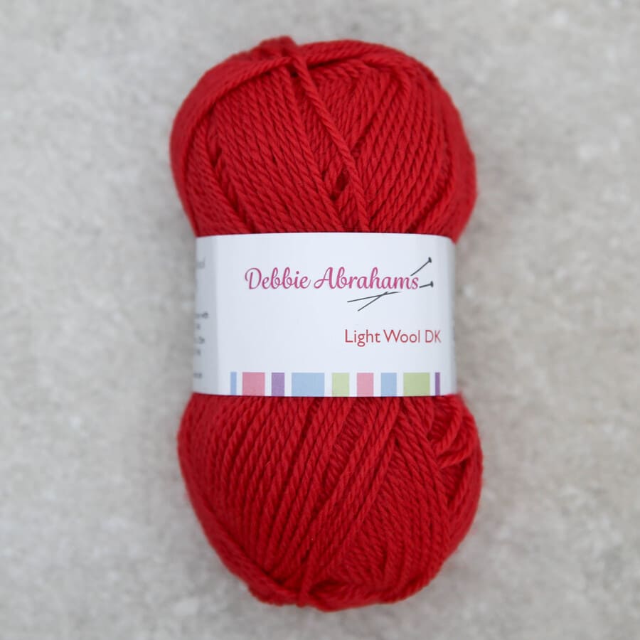Rich Red shade 049 - Light Wool DK Yarn (50g)