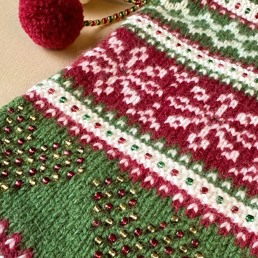 Seasons Greetings Festive Stocking Knitting Kit