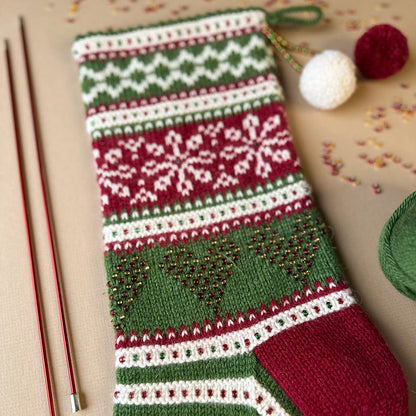 Seasons Greetings Festive Stocking Knitting Kit